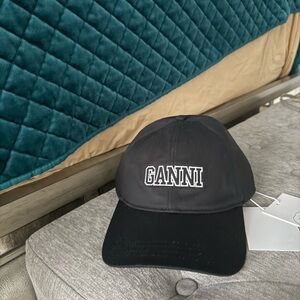 Ganni Classic Black Baseball Cap Hat